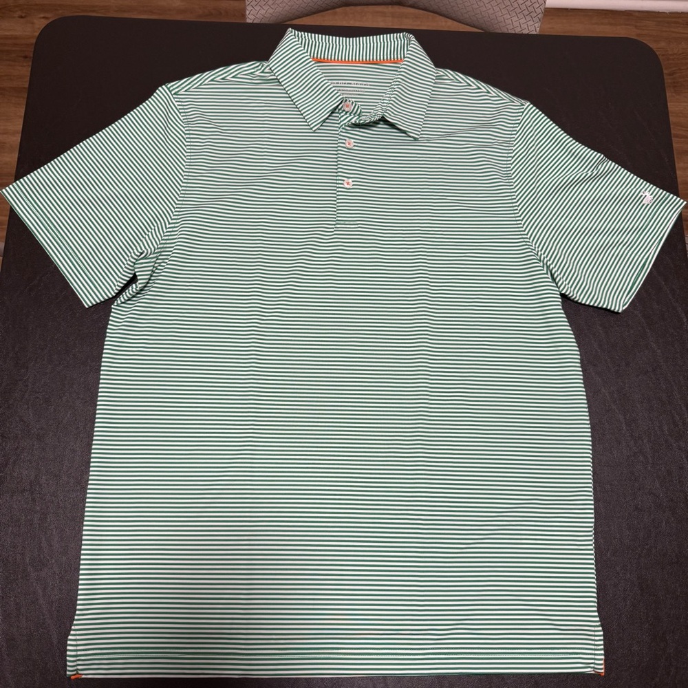 Men's Striped Polo Shirt - Green